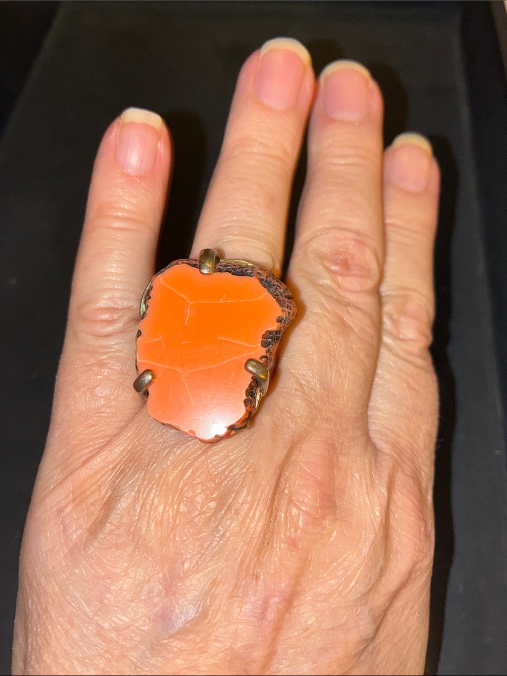 Bold Orange Statement Stretch Ring